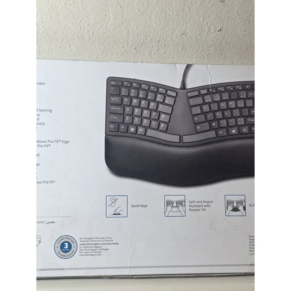 Kensington Pro Fit Ergonomic Wireless Keyboard Brand New Sealed